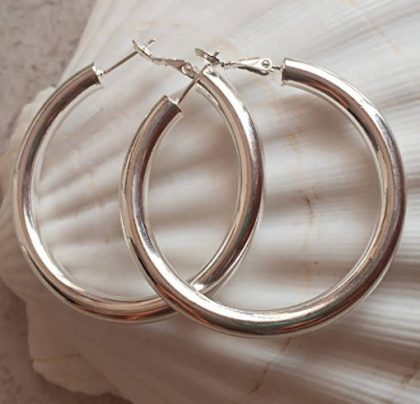 Pendientes plata aro 5 cm diámetro