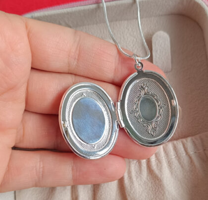 Collar Plata Relicario Ovalado