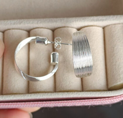 Pendientes Plata Aro Semiabierto